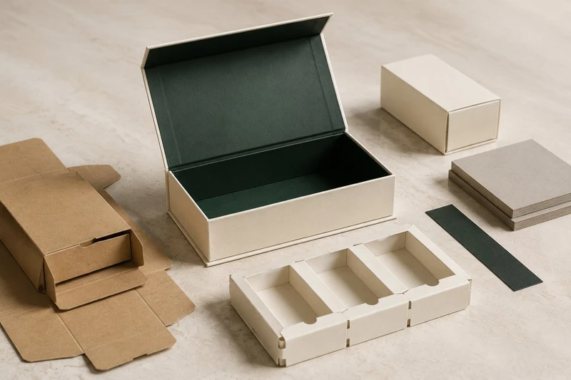Échantillons de structures d’emballage et calage personnalisé en carton