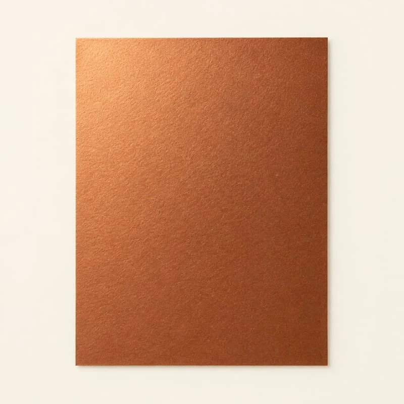 Échantillons de papier d'emballage métallisé cuivré