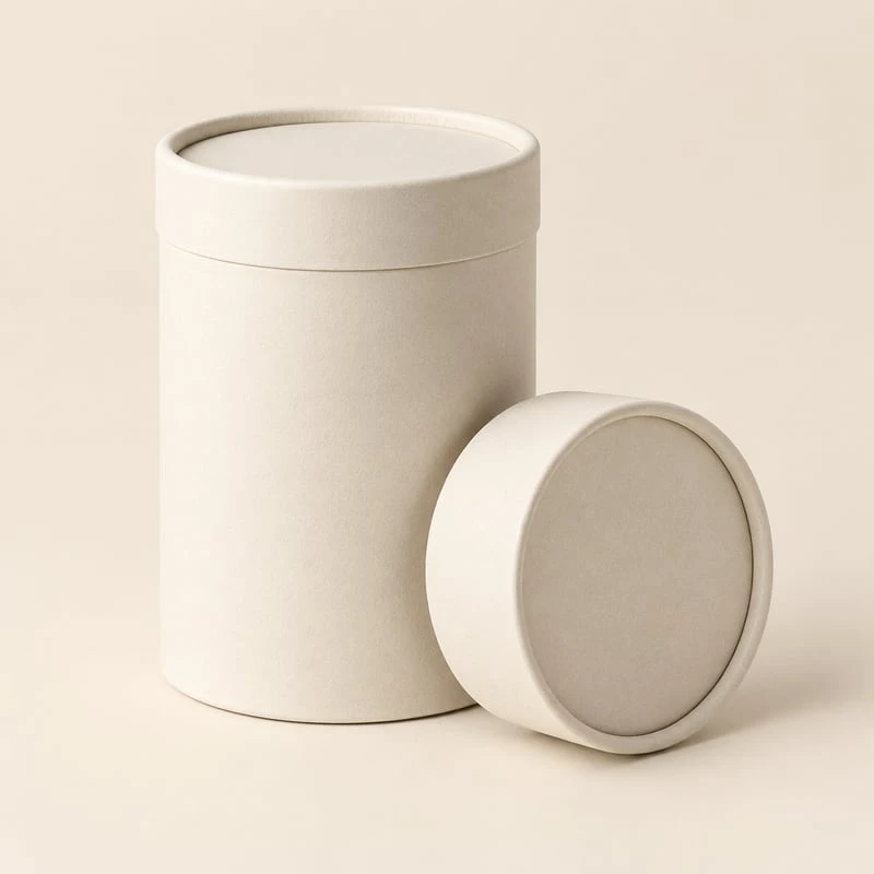Boîte d’emballage tubulaire cylindrique avec couvercle amovible