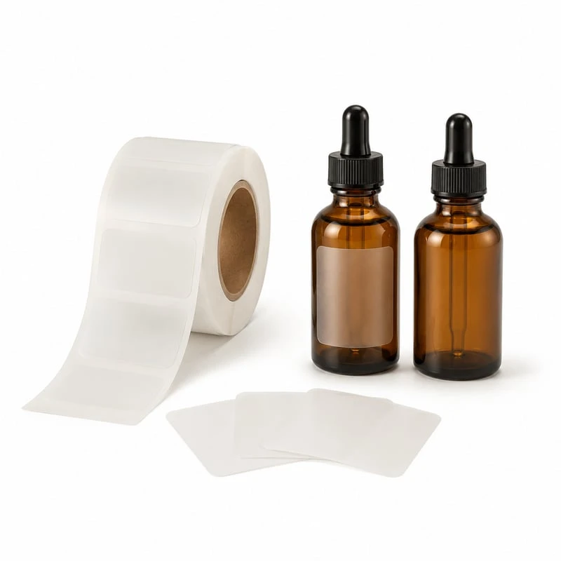 Étiquettes givrées pour flacons de sérum