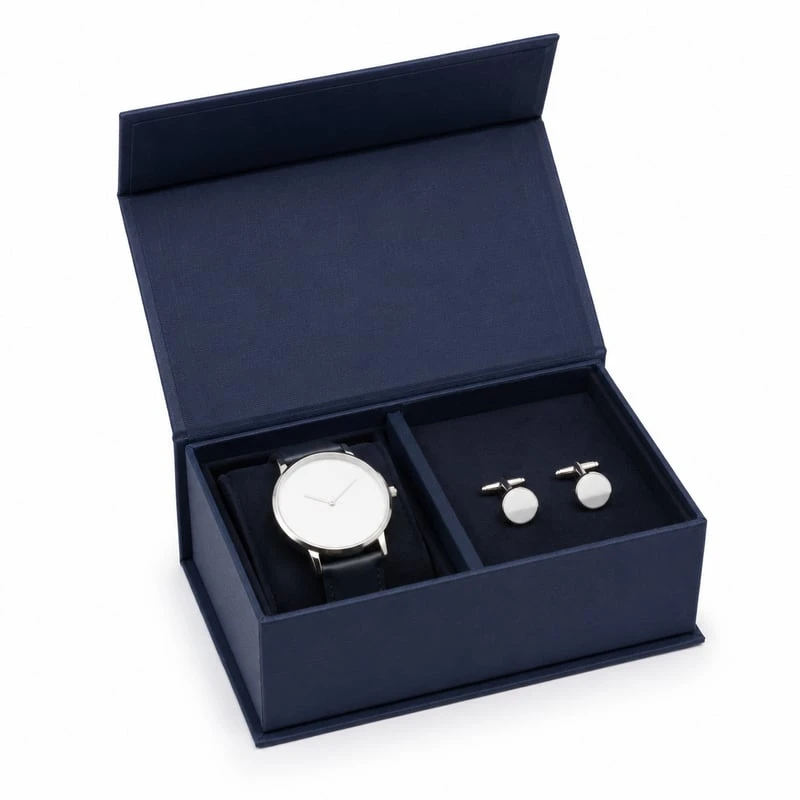 Boîte magnétique montre et boutons de manchette
